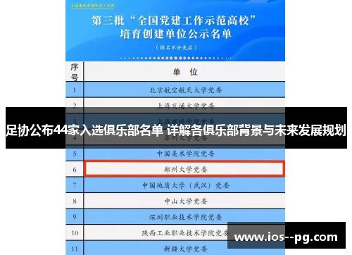 足协公布44家入选俱乐部名单 详解各俱乐部背景与未来发展规划 足协公布44家入选俱乐部名单 详解各俱乐部背景与未来发展规划